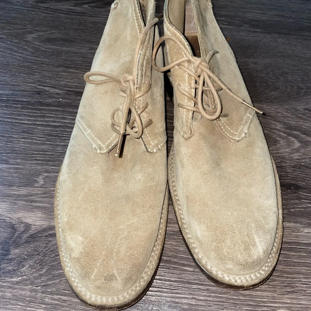 FRYE Paul Chukka Mid Lace Suede Leather Boots Mens Size 11.5 D Tan
